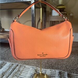 kate spade Pebbled Leather Shoulder Bag in Orange